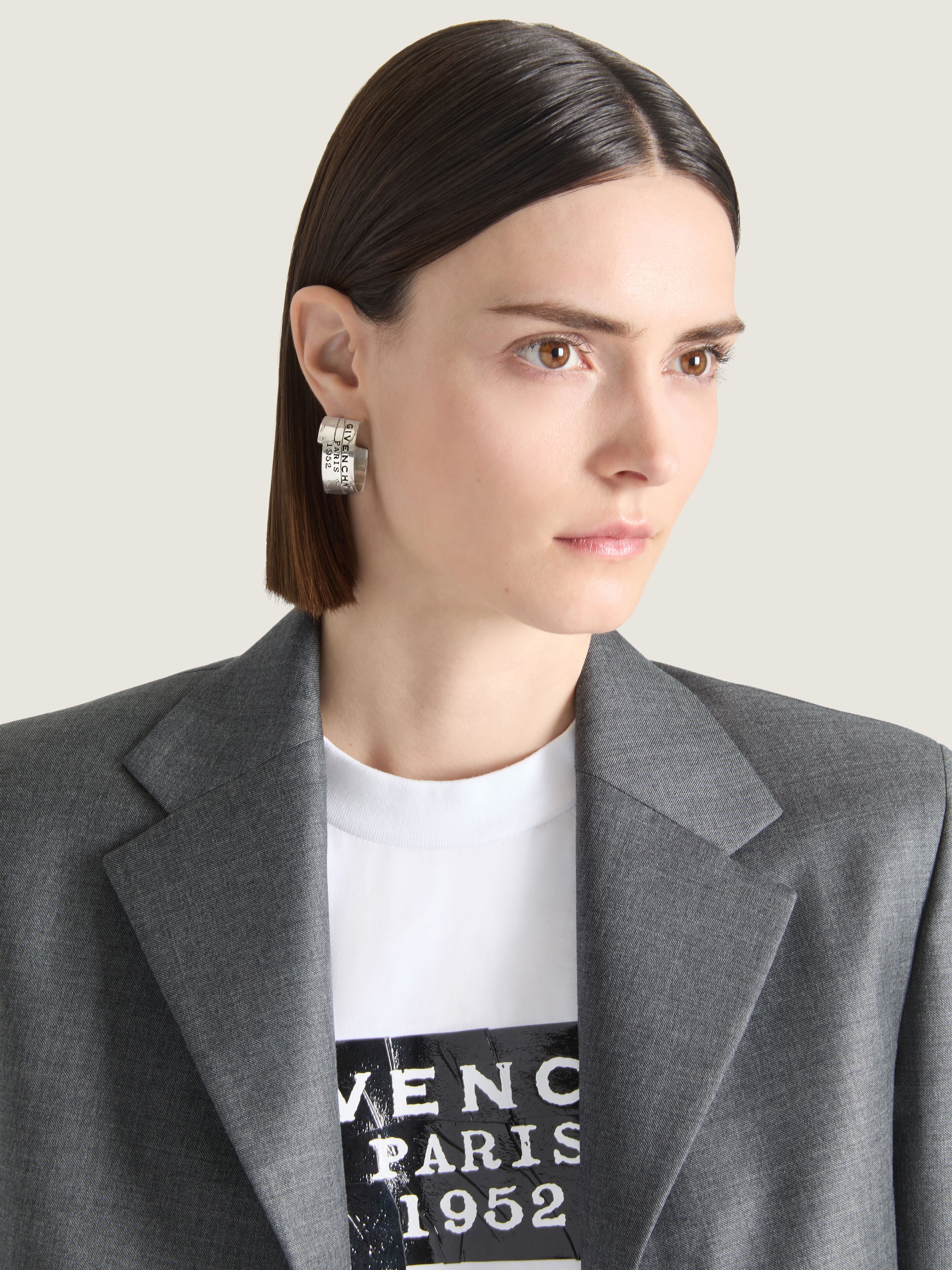 GIVENCHY Tape earrings in metal and enamel